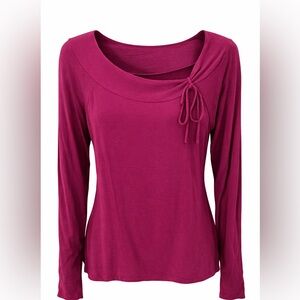 Ann Taylor Fuchsia Long Sleeve Top